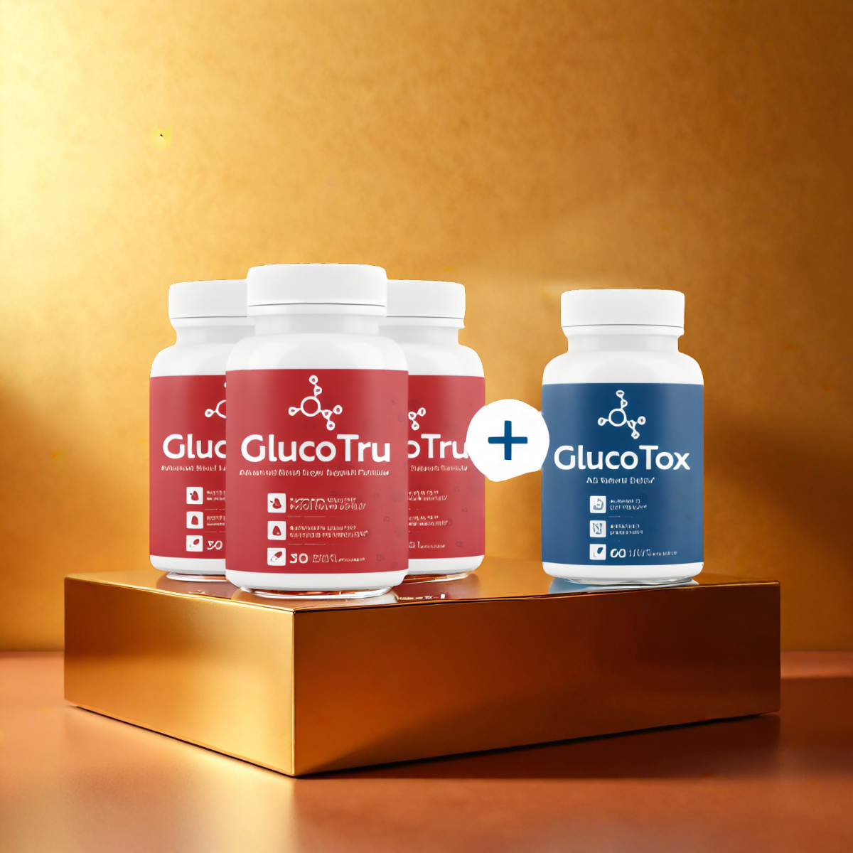 GlucoTru - 3 bottles + 1  Bonus